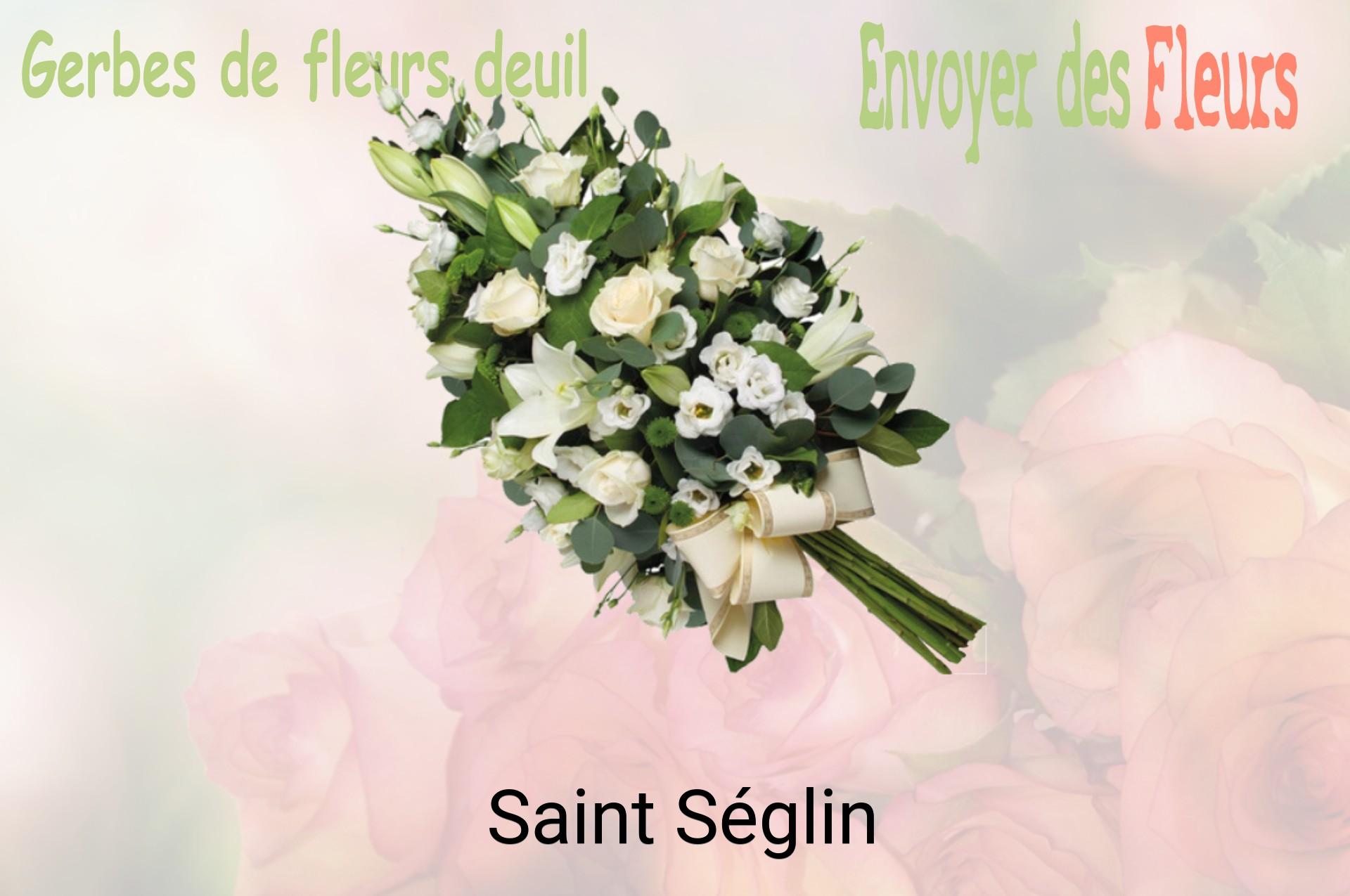Gerbe de fleurs de deuil livrée à Saint-Séglin